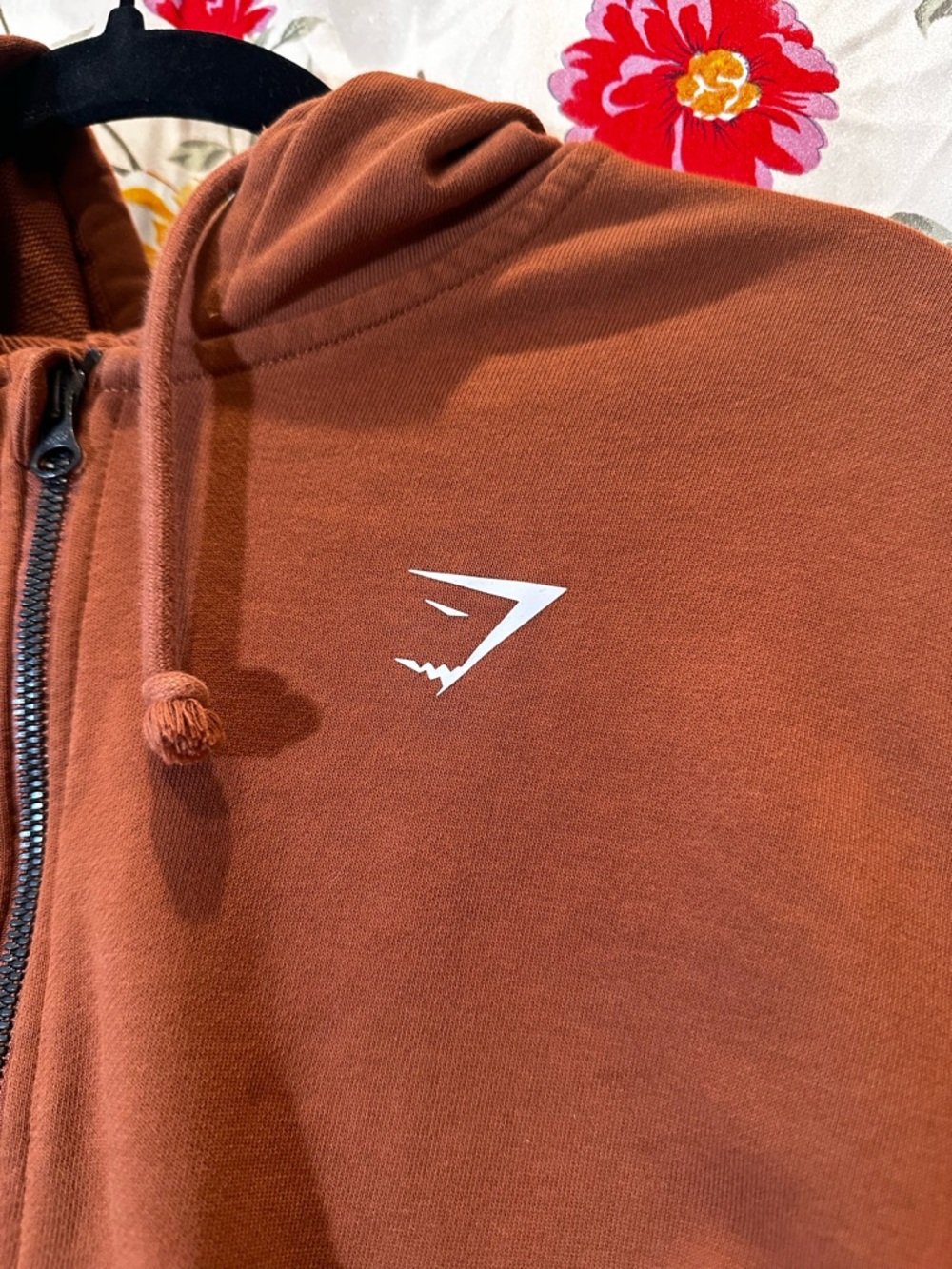 GYMSHARK POWER MIDI ZIP HOODIE COPPER BROWN SIZE MEDIUM - Picture 2 of 6